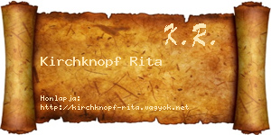 Kirchknopf Rita névjegykártya
